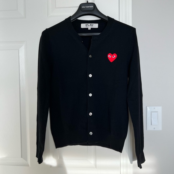 Comme Des Garçons Play Black Heart Patch Cardigan - Picture 1 of 8